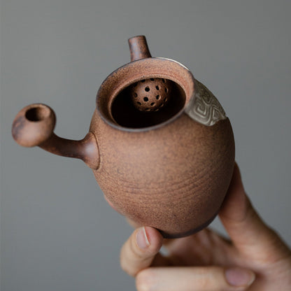 Taotie and Auspicious Clouds Handcrafted Ceramic Tea Set