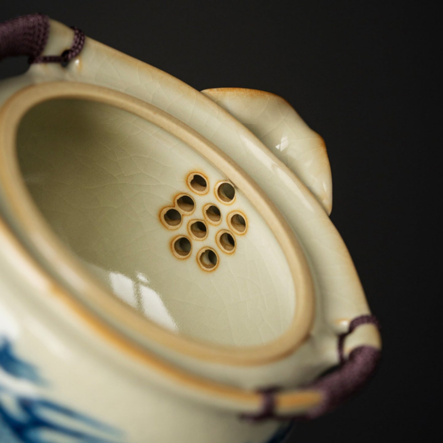 Ru Kiln Blue and White Porcelain Dragon Pattern Tea Set