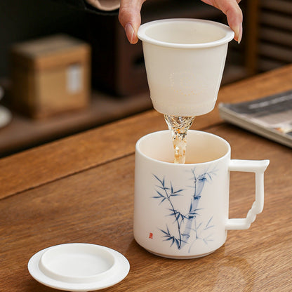 "Blanc De Chine" Hand-Painted Ceramic Tea Cup