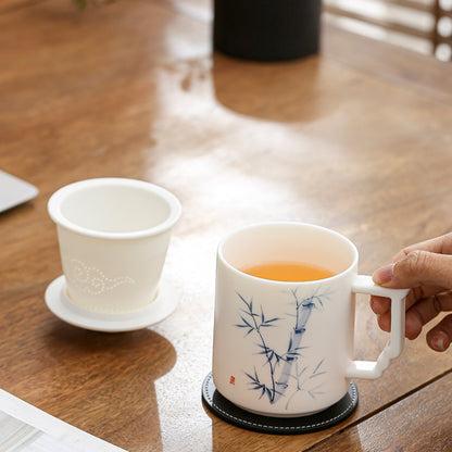 "Blanc De Chine" Hand-Painted Ceramic Tea Cup