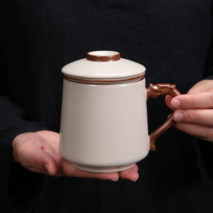 Ru Kiln Crackle Glaze Handmade Ceramic Teacup