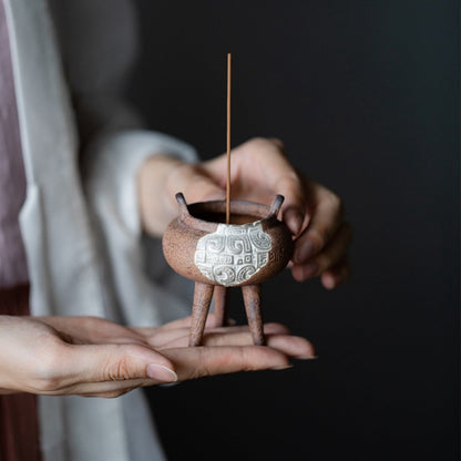 Taotie Three-legged Tripod Incense Burner