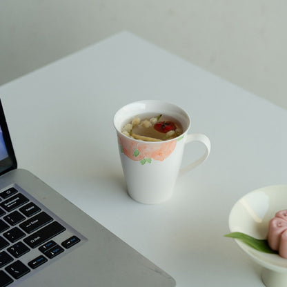 Hand-painted Pink Peach Pattern Ceramic Mug