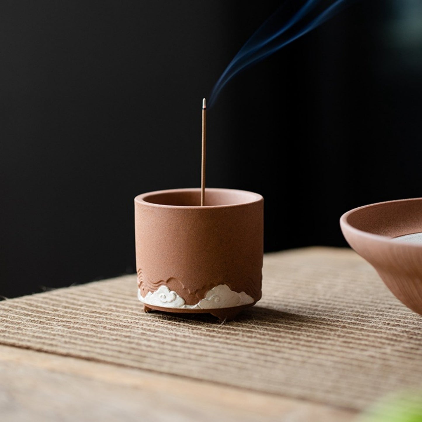 Brown Silver-painted Moire Incense Burner