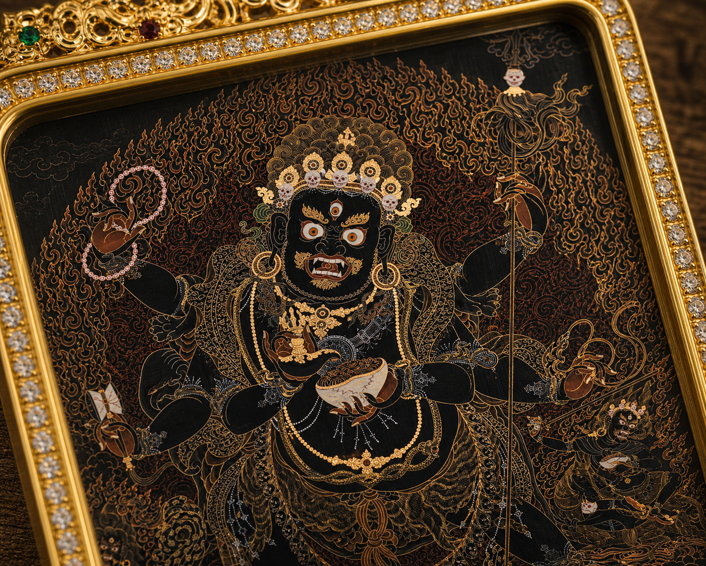 Black-Gold Six-Armed Mahakala