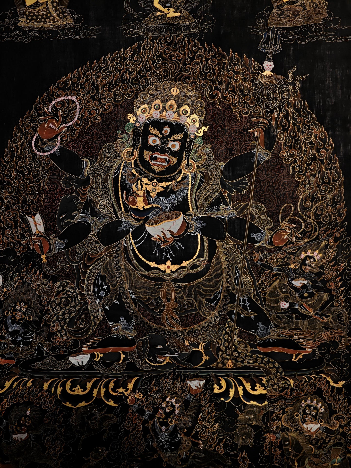 Black-Gold Six-Armed Mahakala
