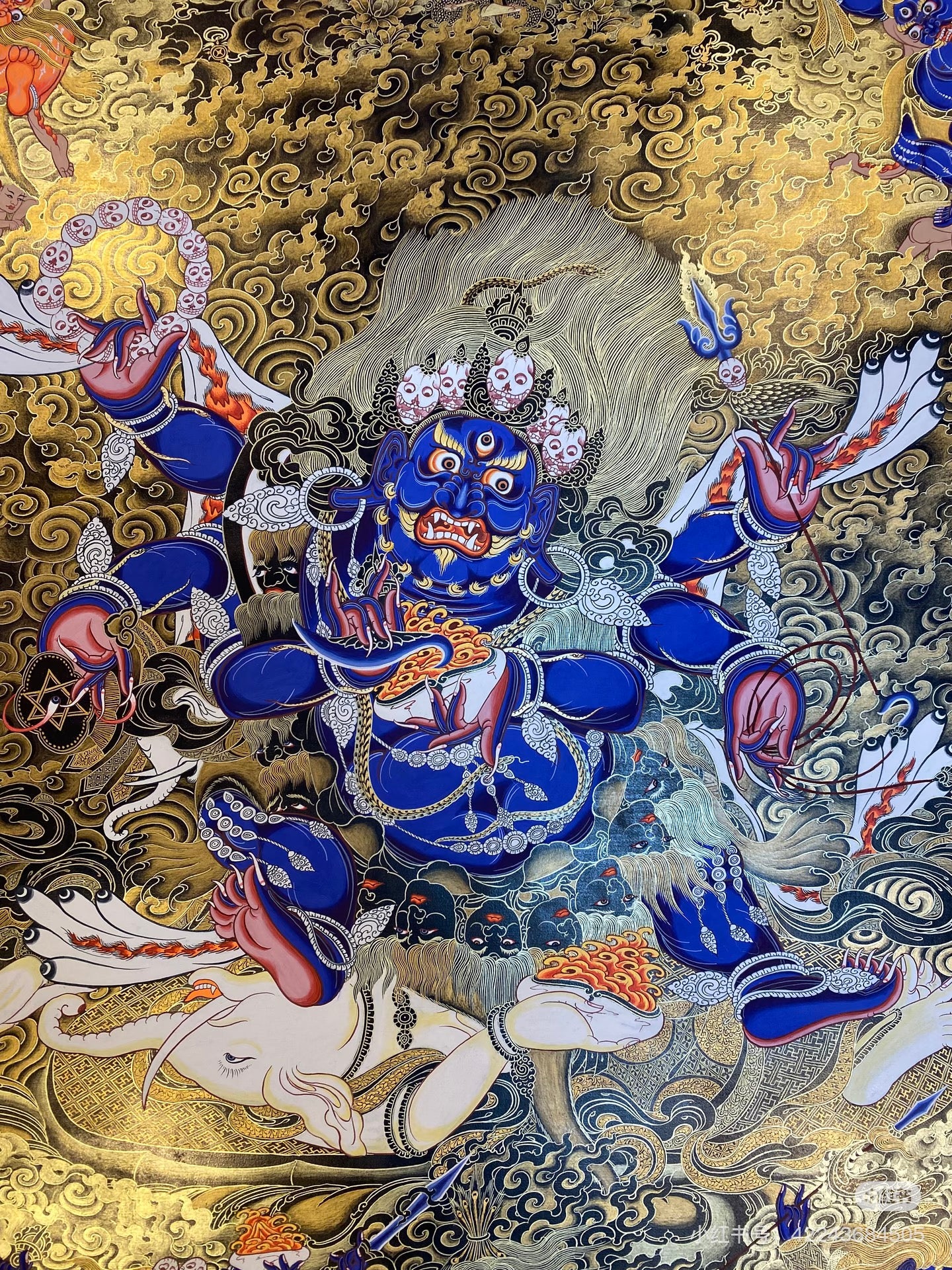 Blue Six-Armed Mahakala 