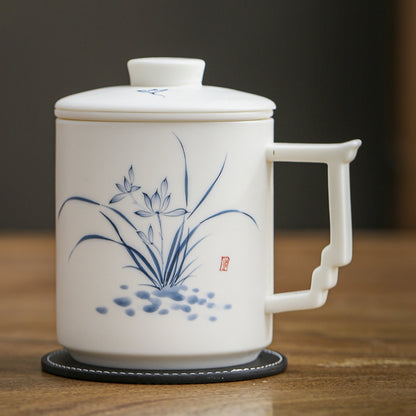 "Blanc De Chine" Hand-Painted Ceramic Tea Cup