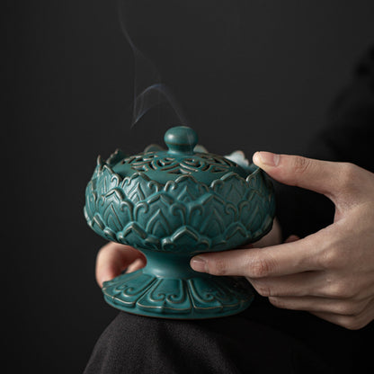 Lotus Platform Ceramic Incense Burner