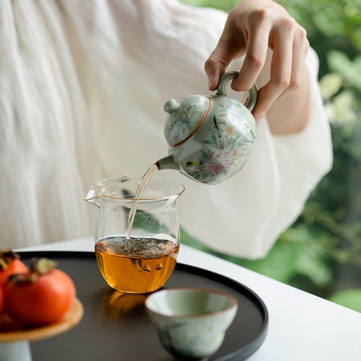 Ru Kiln Hexagonal Handmade Ceramic Teapot
