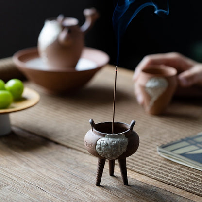 Taotie Three-legged Tripod Incense Burner