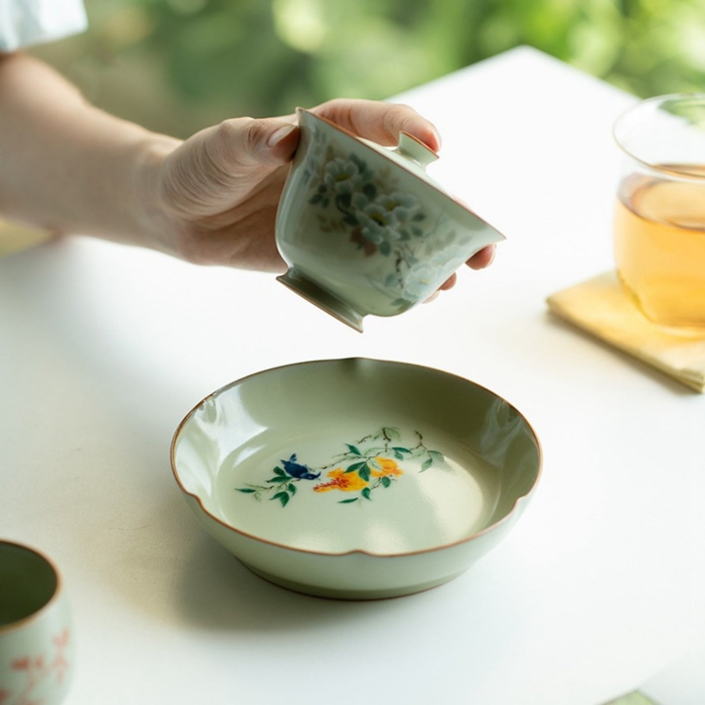 Handmade Ru Kiln Ceramic Dessert Plate