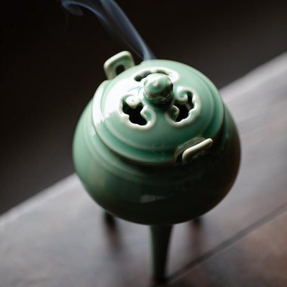 Yue Kiln Zen Three-legged Incense Burner