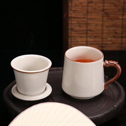 Ru Kiln Crackle Glaze Handmade Ceramic Teacup