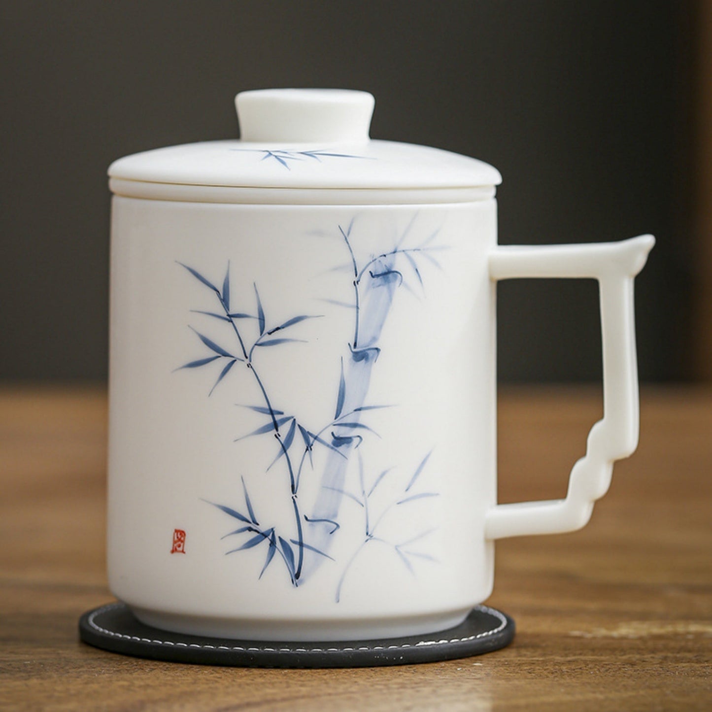 "Blanc De Chine" Hand-Painted Ceramic Tea Cup