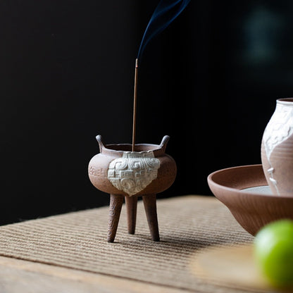Taotie Three-legged Tripod Incense Burner