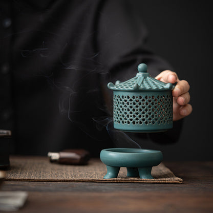 Ancient Pagoda Ceramic Incense Burner