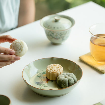 Handmade Ru Kiln Ceramic Dessert Plate