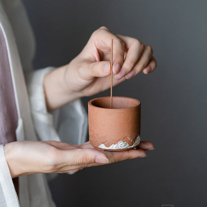 Brown Silver-painted Moire Incense Burner