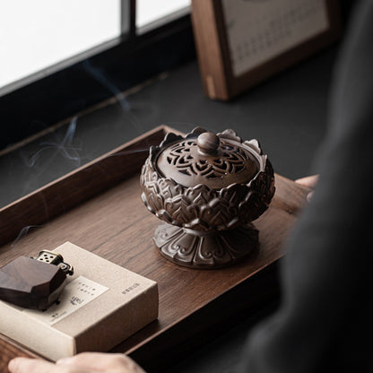 Lotus Platform Ceramic Incense Burner