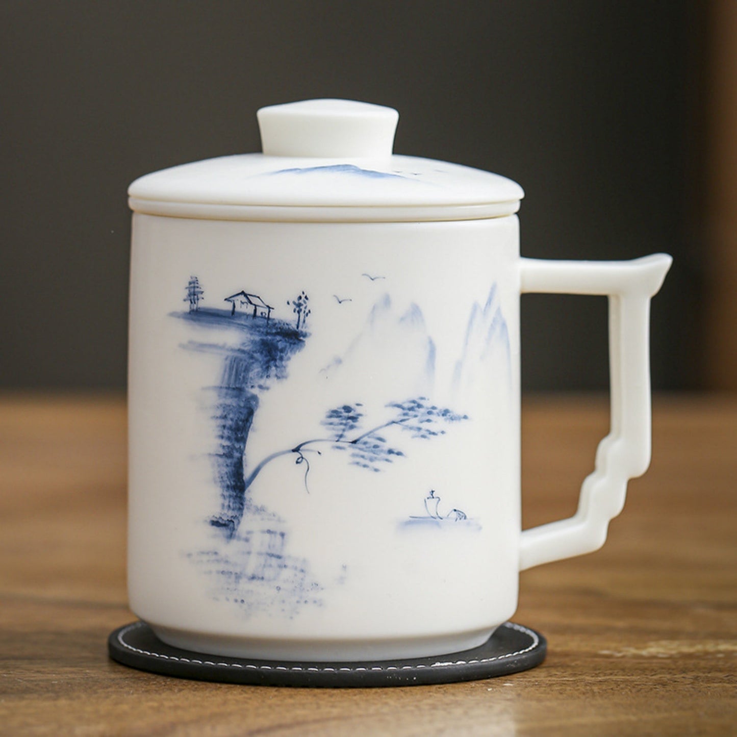 "Blanc De Chine" Hand-Painted Ceramic Tea Cup