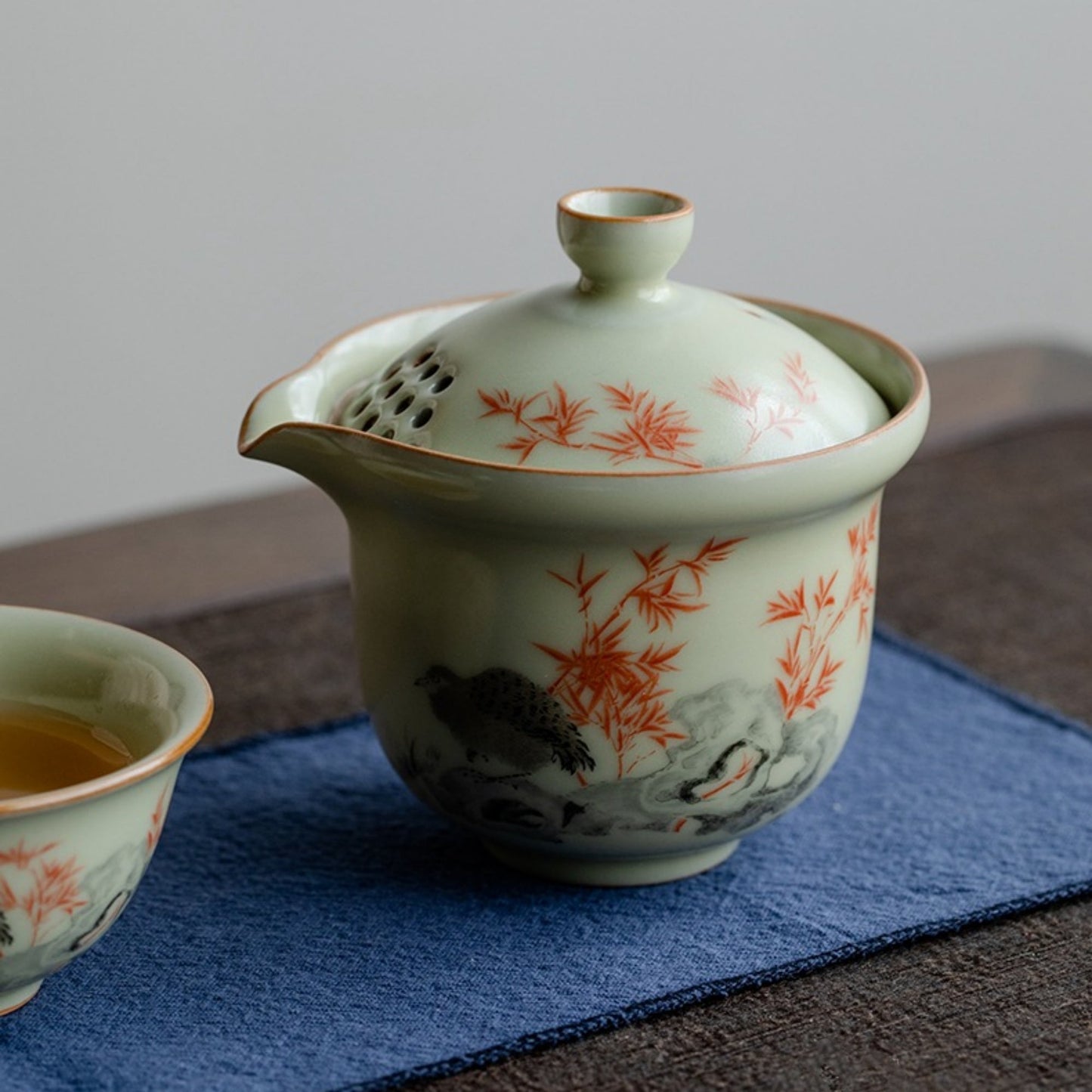 Portable Handmade Ru Kiln Ceramic Tea Set