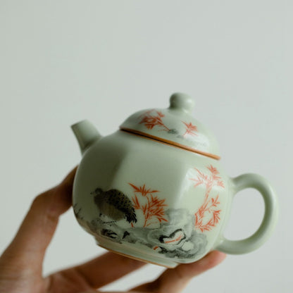 Ru Kiln Hexagonal Handmade Ceramic Teapot