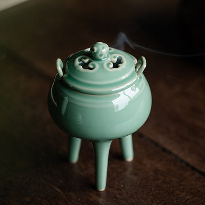 Yue Kiln Zen Three-legged Incense Burner