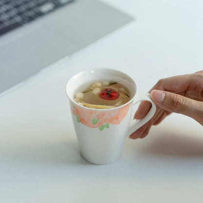 Hand-painted Pink Peach Pattern Ceramic Mug