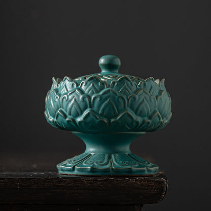 Lotus Platform Ceramic Incense Burner