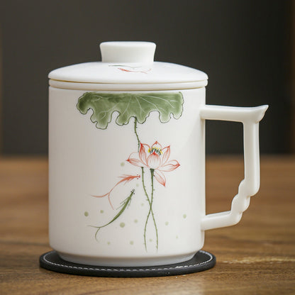"Blanc De Chine" Hand-Painted Ceramic Tea Cup
