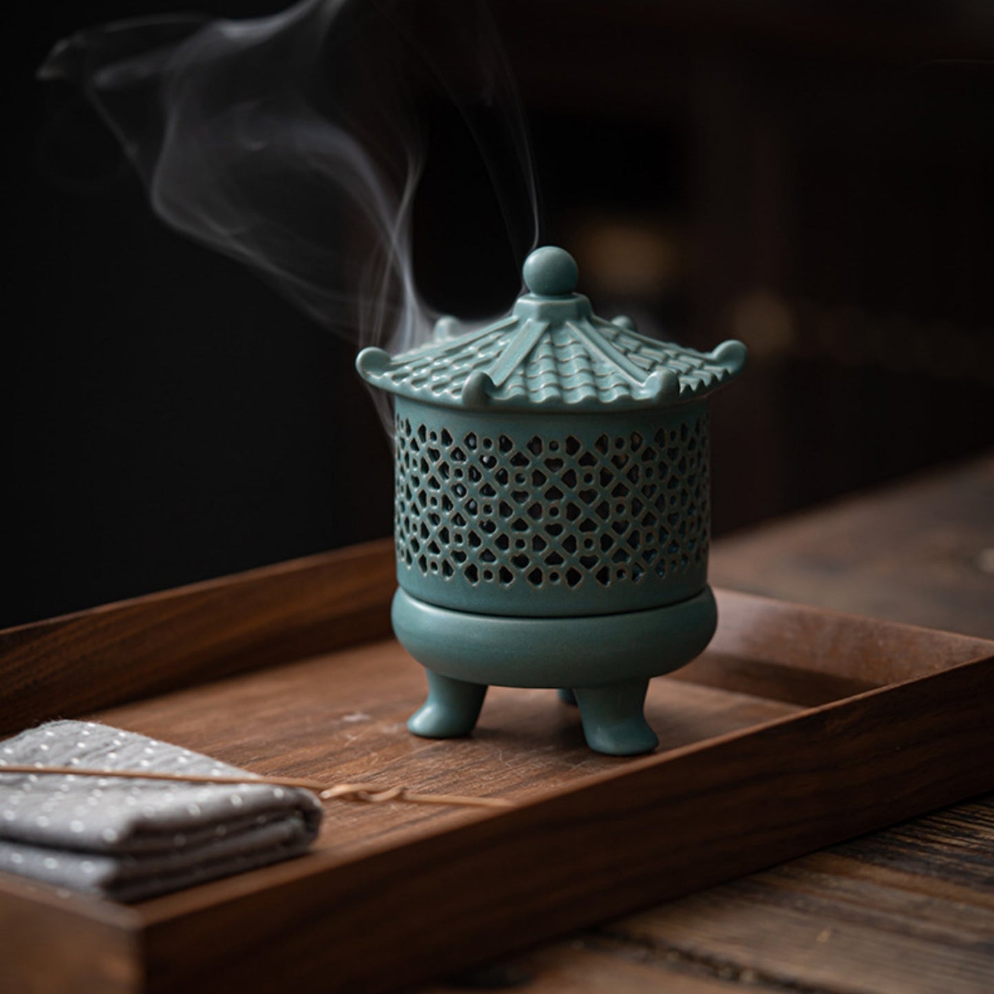 Ancient Pagoda Ceramic Incense Burner
