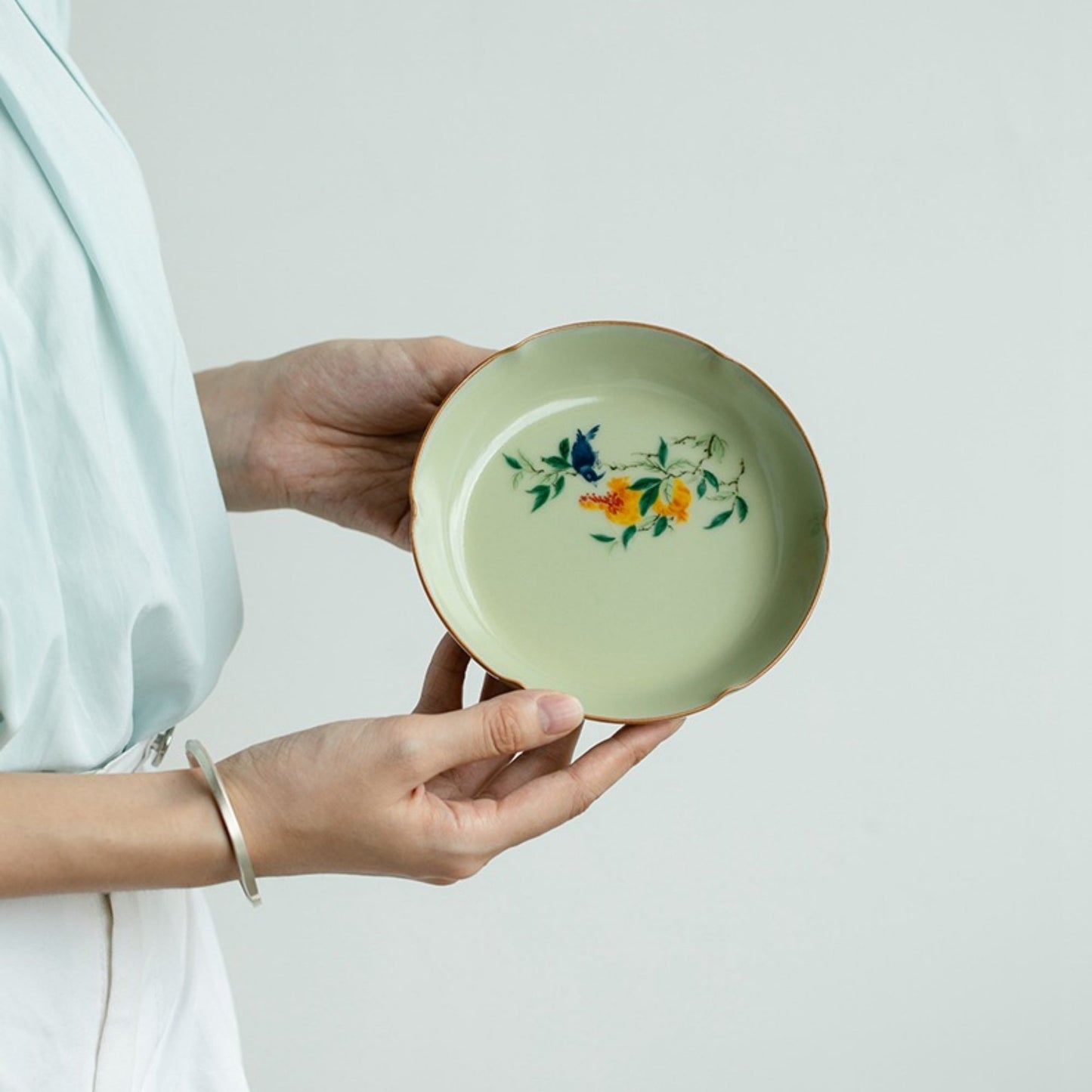 Handmade Ru Kiln Ceramic Dessert Plate