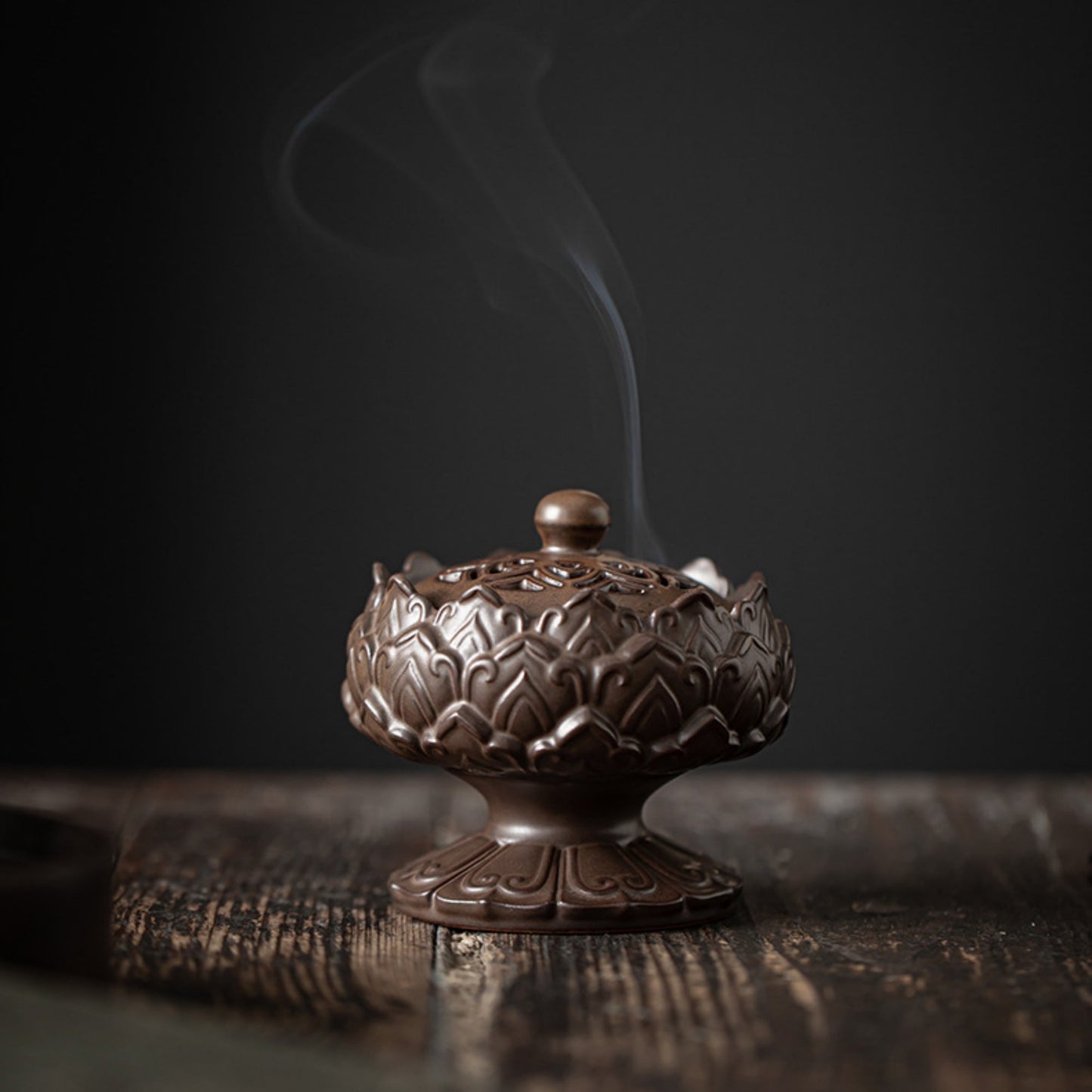 Lotus Platform Ceramic Incense Burner