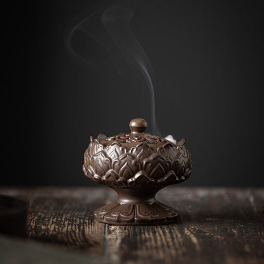 Lotus Platform Ceramic Incense Burner
