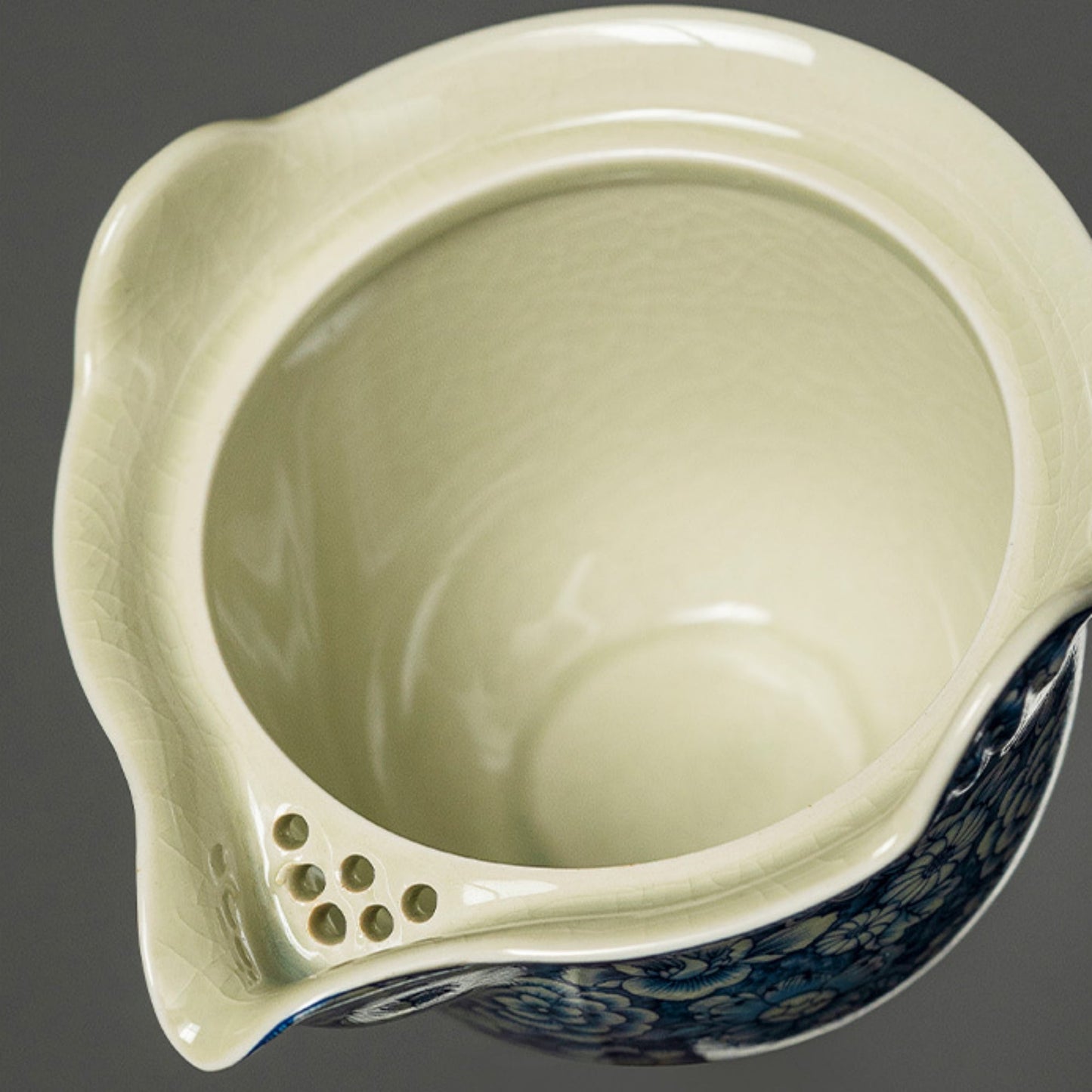 Ice Crack Blue and White Porcelain Handmade Tea Set