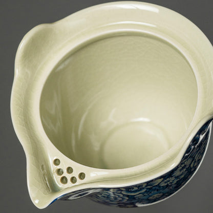 Ice Crack Blue and White Porcelain Handmade Tea Set