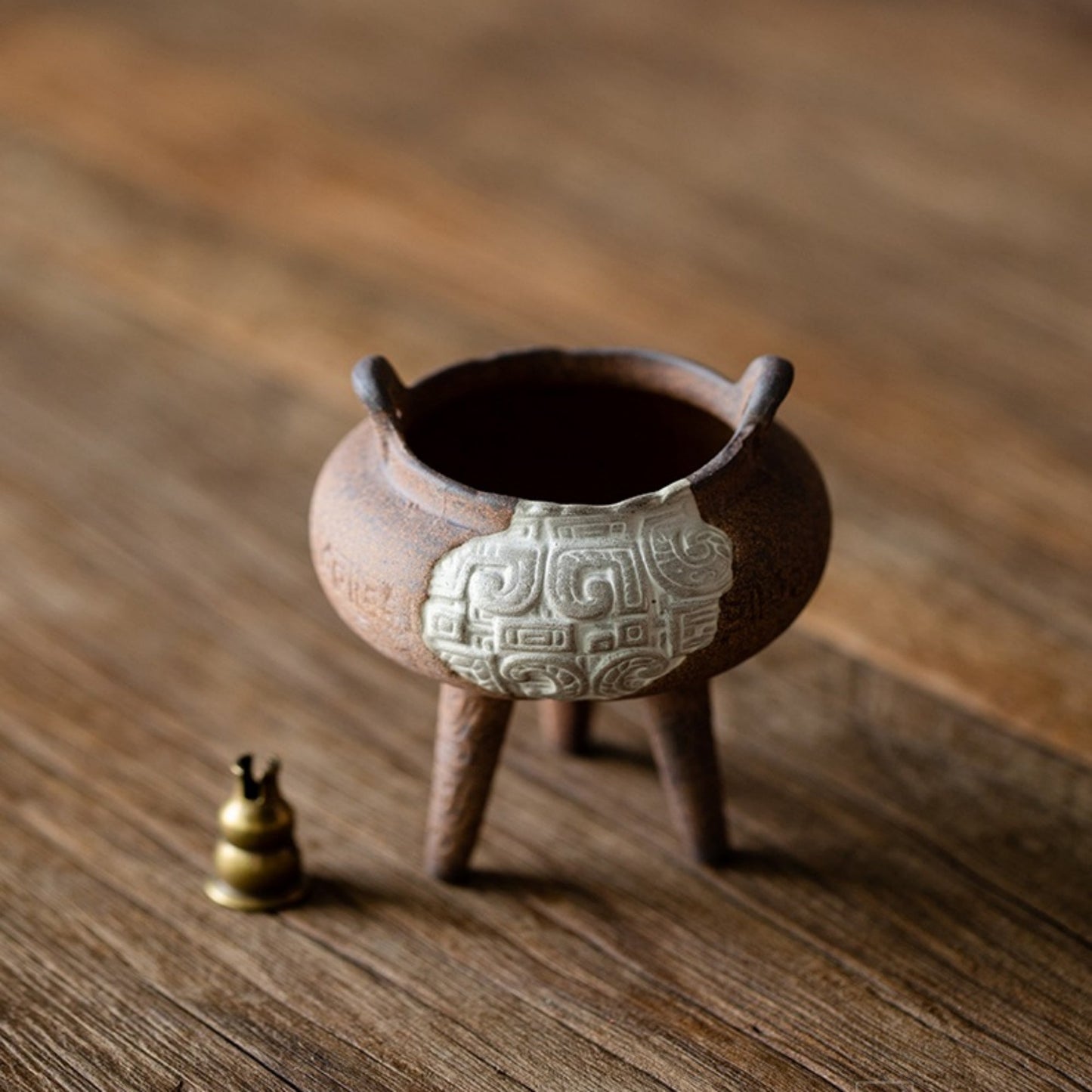 Taotie Three-legged Tripod Incense Burner