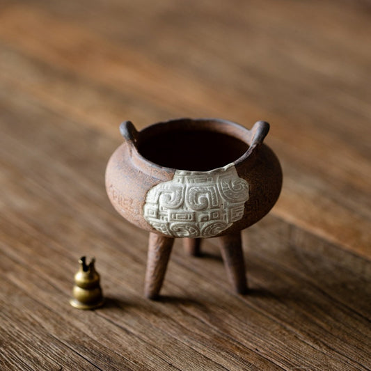 Taotie Three-legged Tripod Incense Burner