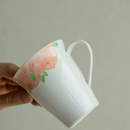 Hand-painted Pink Peach Pattern Ceramic Mug