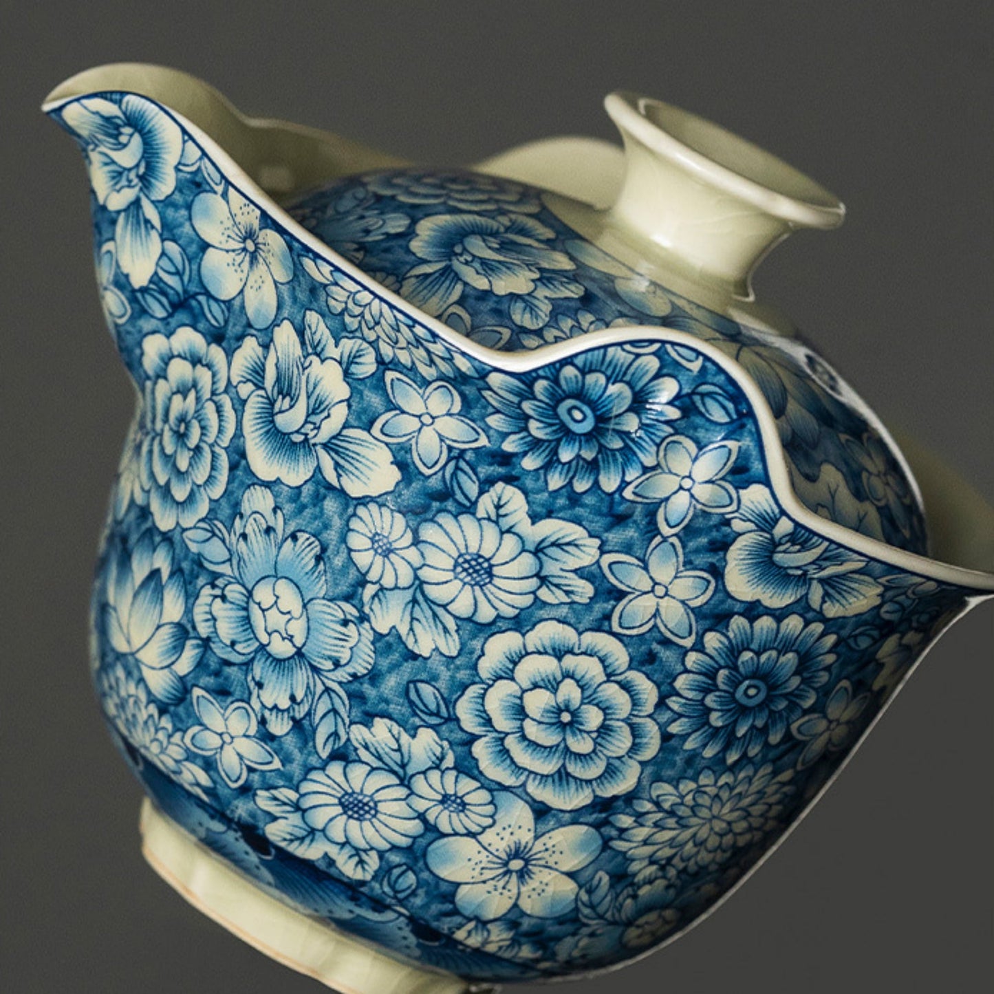 Ice Crack Blue and White Porcelain Handmade Tea Set