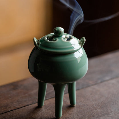 Yue Kiln Zen Three-legged Incense Burner