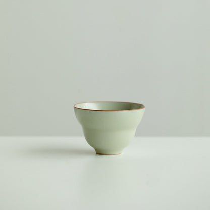 Ru Kiln Flower and Bird Pattern Handmade Ceramic Cup
