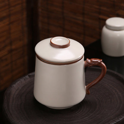 Ru Kiln Crackle Glaze Handmade Ceramic Teacup